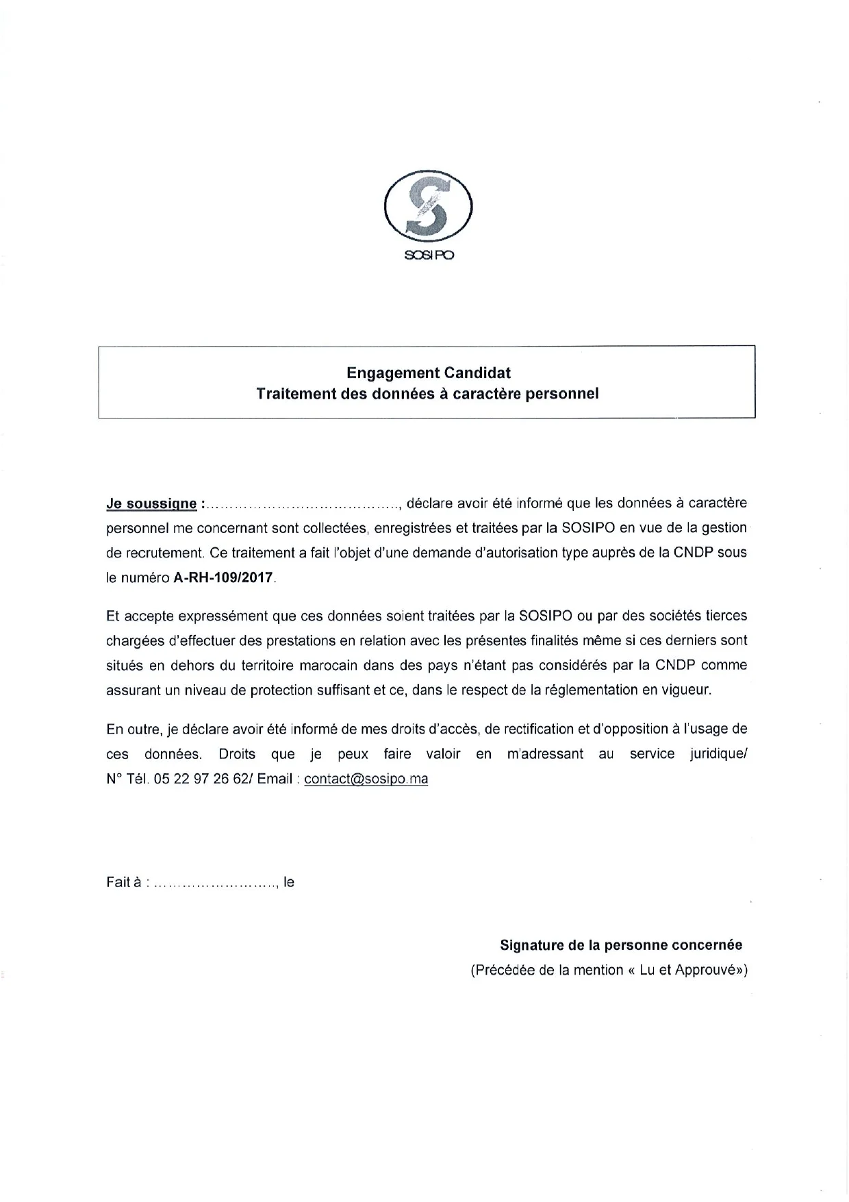 Concours de recrutement de AGENT DE HAUTE MAITRISE (1 poste) à la Société des Silos Portuaires (SOSIPO)