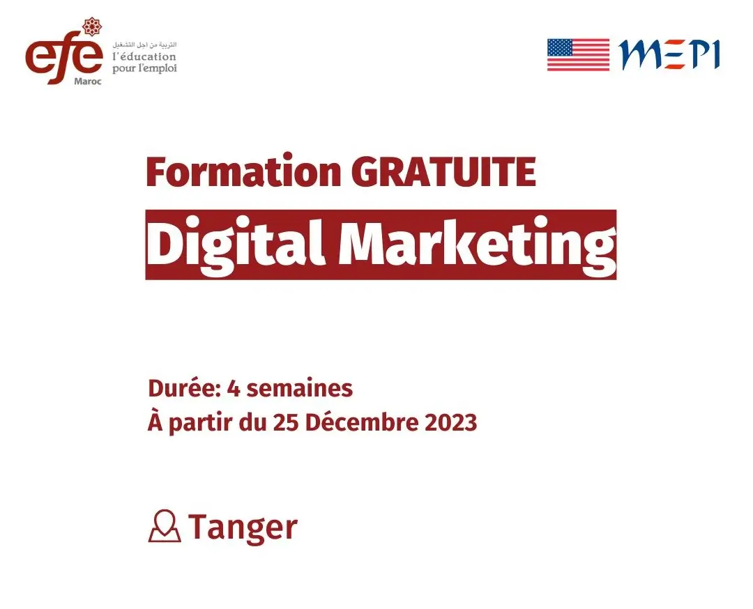 Formation Gratuite en Digital Marketing (EFE Maroc)