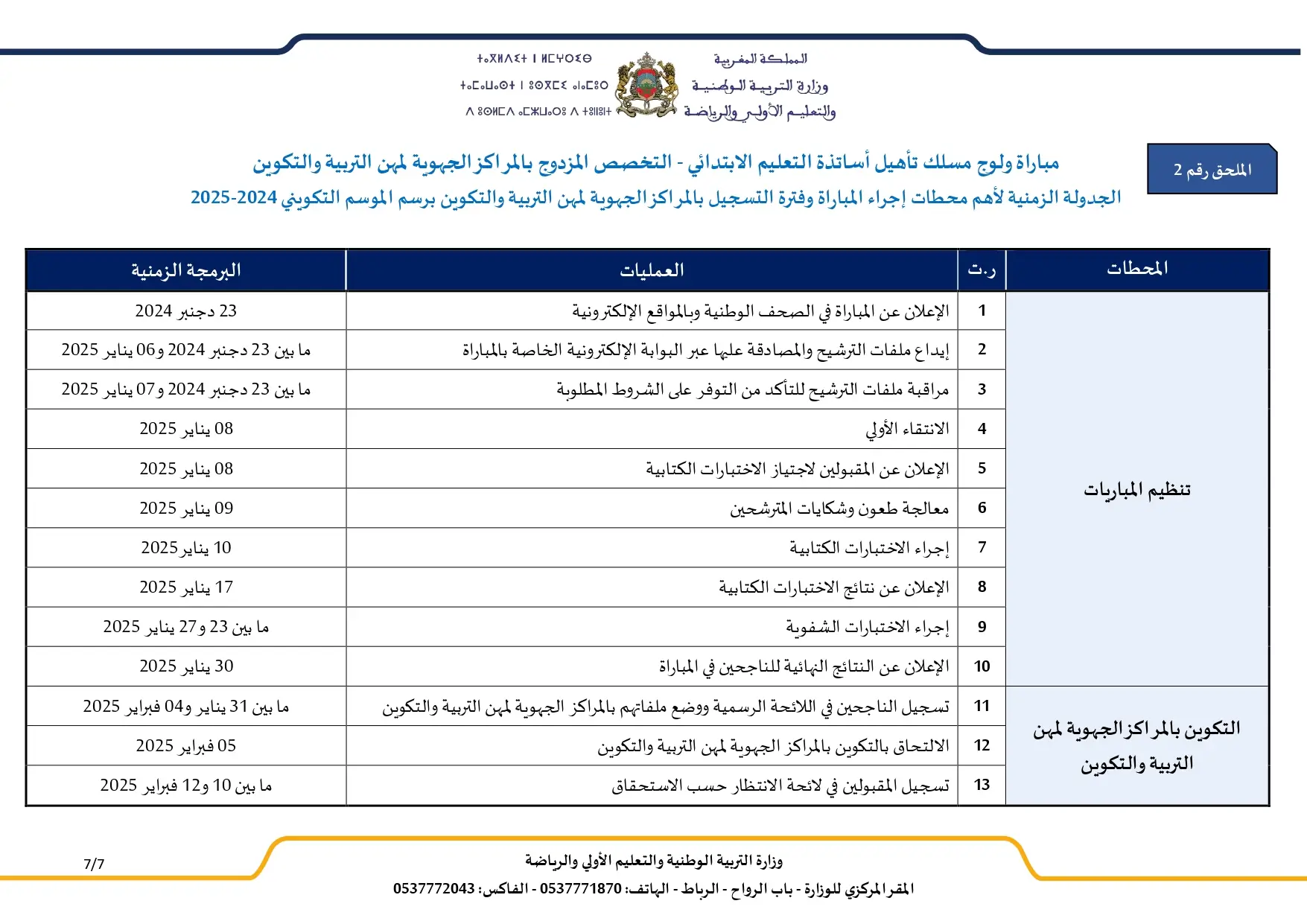 مباراة التعليم الاستثنائية دورة يناير 2025